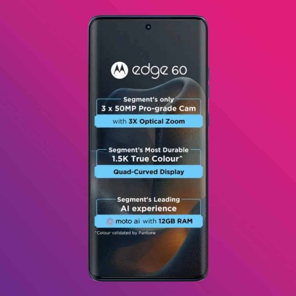 MOTOROLA Edge 60 5G (PANTONE Gibraltar Sea 256 GB, 12 GB RAM) (Refurbished)