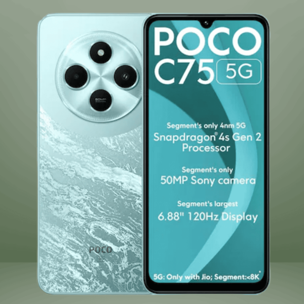 Poco C75 5G (Aqua Bliss,64 GB,4 GB RAM) (Refurbished)